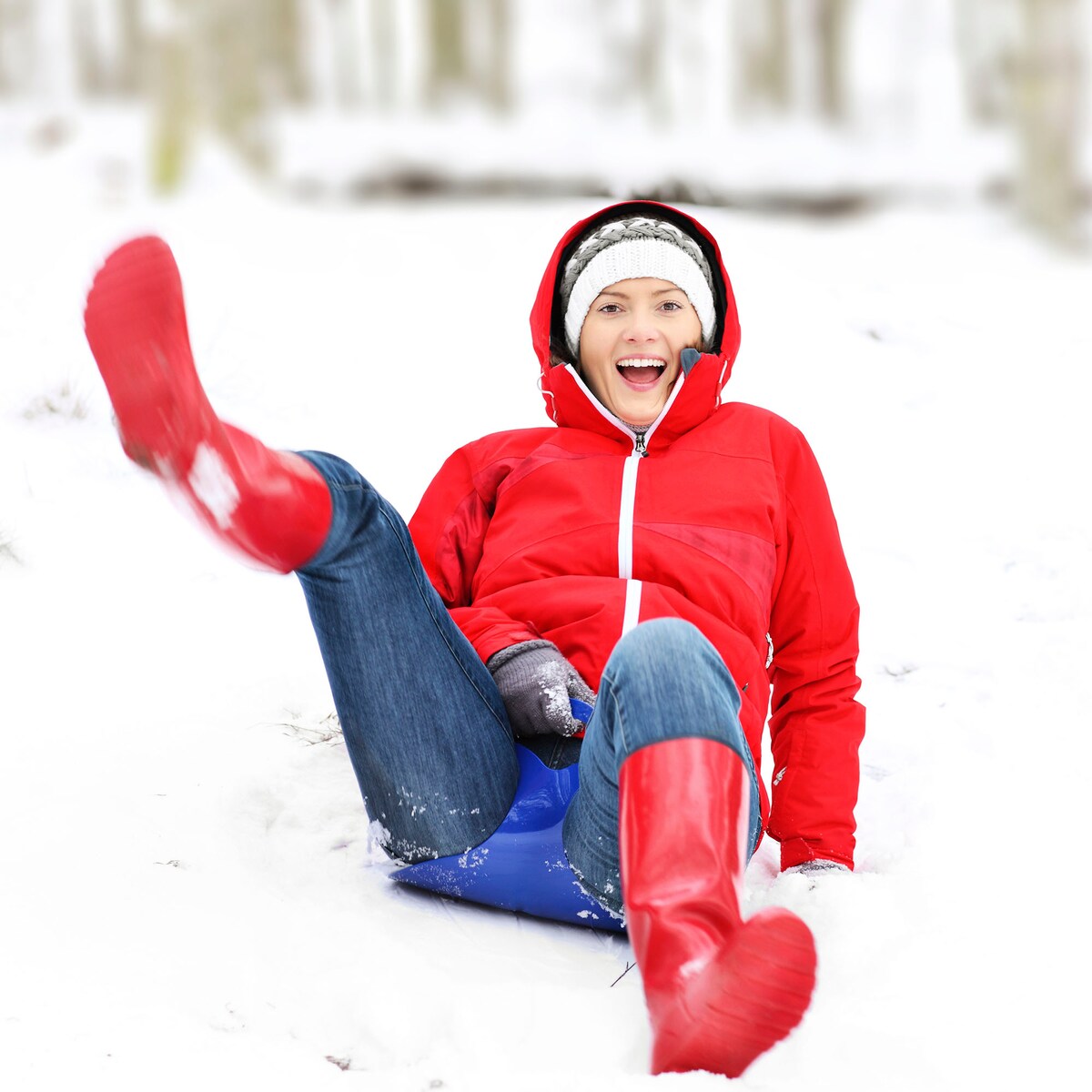 Ślizg Ślizgacz Na Śnieg Sanki Zjazdowe Jabłuszko Dla Dzieci