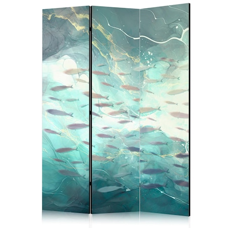 Parawan akustyczny Zwierzęta 135x172 cm 3-częściowy turkusowy