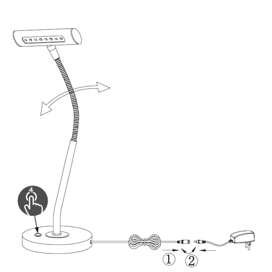 Złoty wysięgnik Curtis 579790108 LED 4W biurkowa lampa z włącznikiem