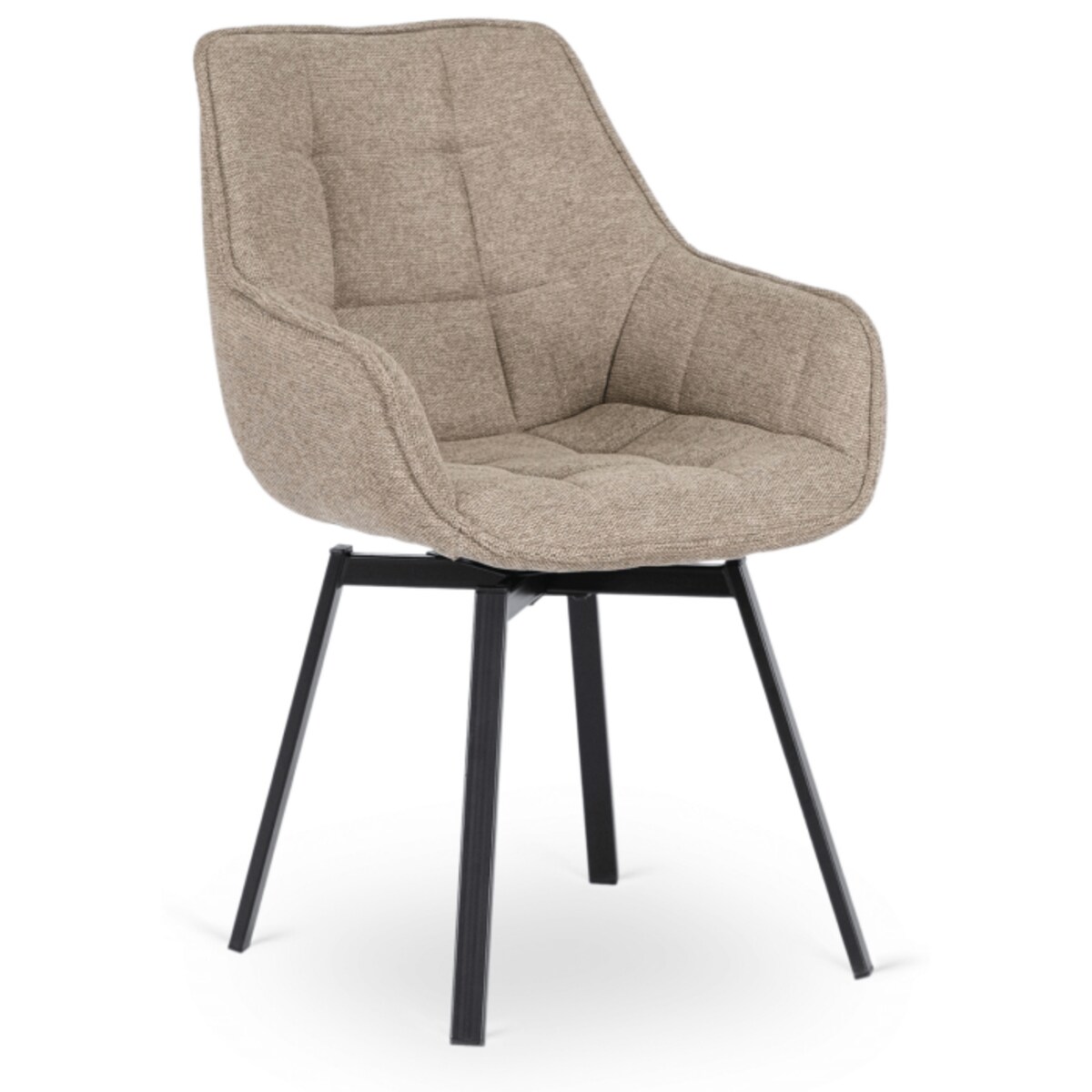 Krzesło Tapicerowane Do Jadalni Kuchni Salonu Obrotowe 360 Beżowe LUNA 2