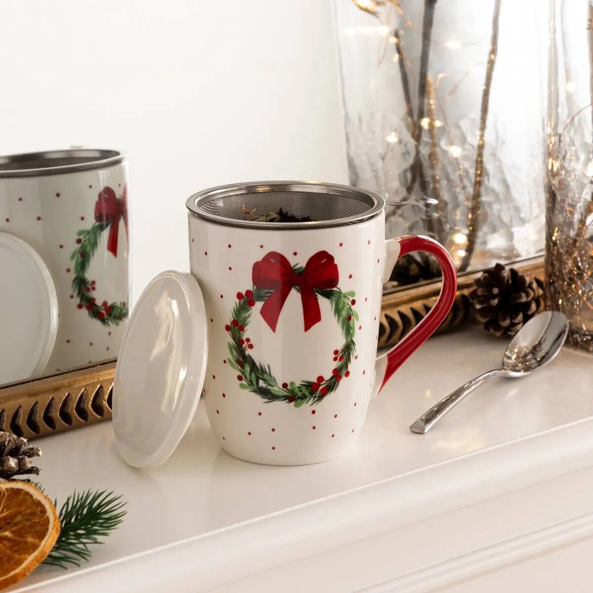 Kubek świąteczny z zaparzaczem Garland 550 ml