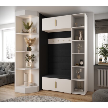 Garderoba do przedpokoju INOVA 1 Z20 biały+złoty+manila18