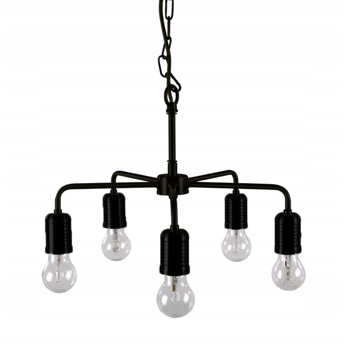 LAMPA wisząca RETRO metalowa czarna na 5 żarówek