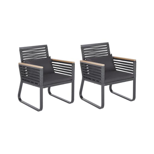 Krzesło ogrodowe Zestaw 2 Metal Czarny CANETTO