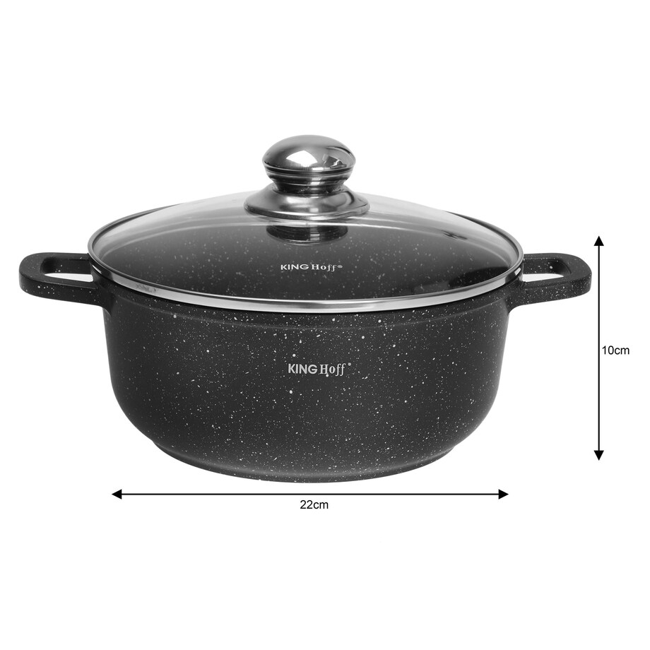 Garnek z powłoką marmurową 3.3L 22cm indukcja gaz KINGHOFF