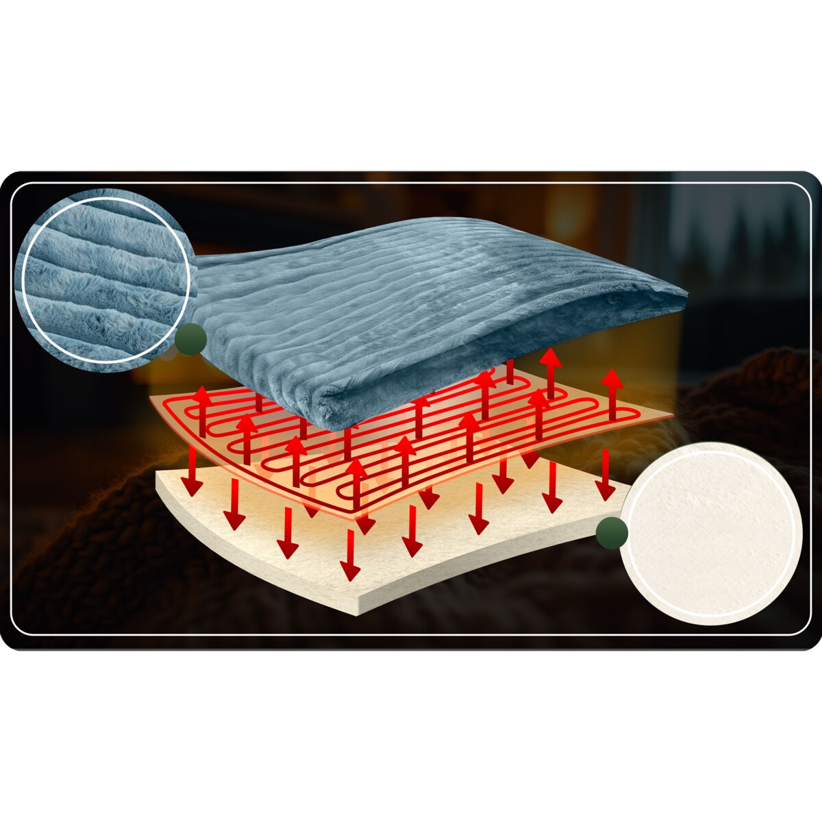 Duży koc elektryczny miękki 180x160cm 160w + timer Berdsen