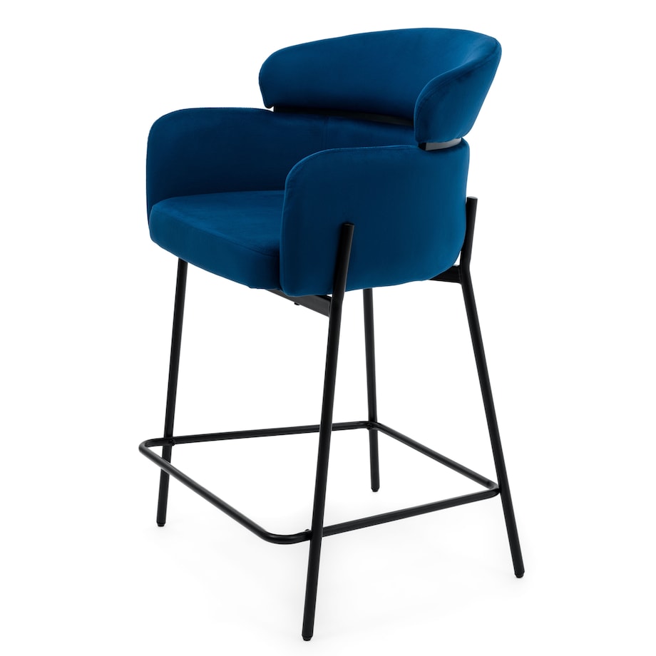 Hoker tapicerowany welurowy do salonu BOLZANO granatowy