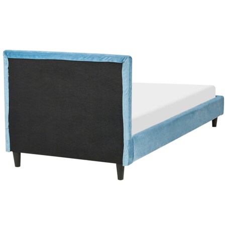 Łóżko welurowe 90 x 200cm błękitne FITOU
