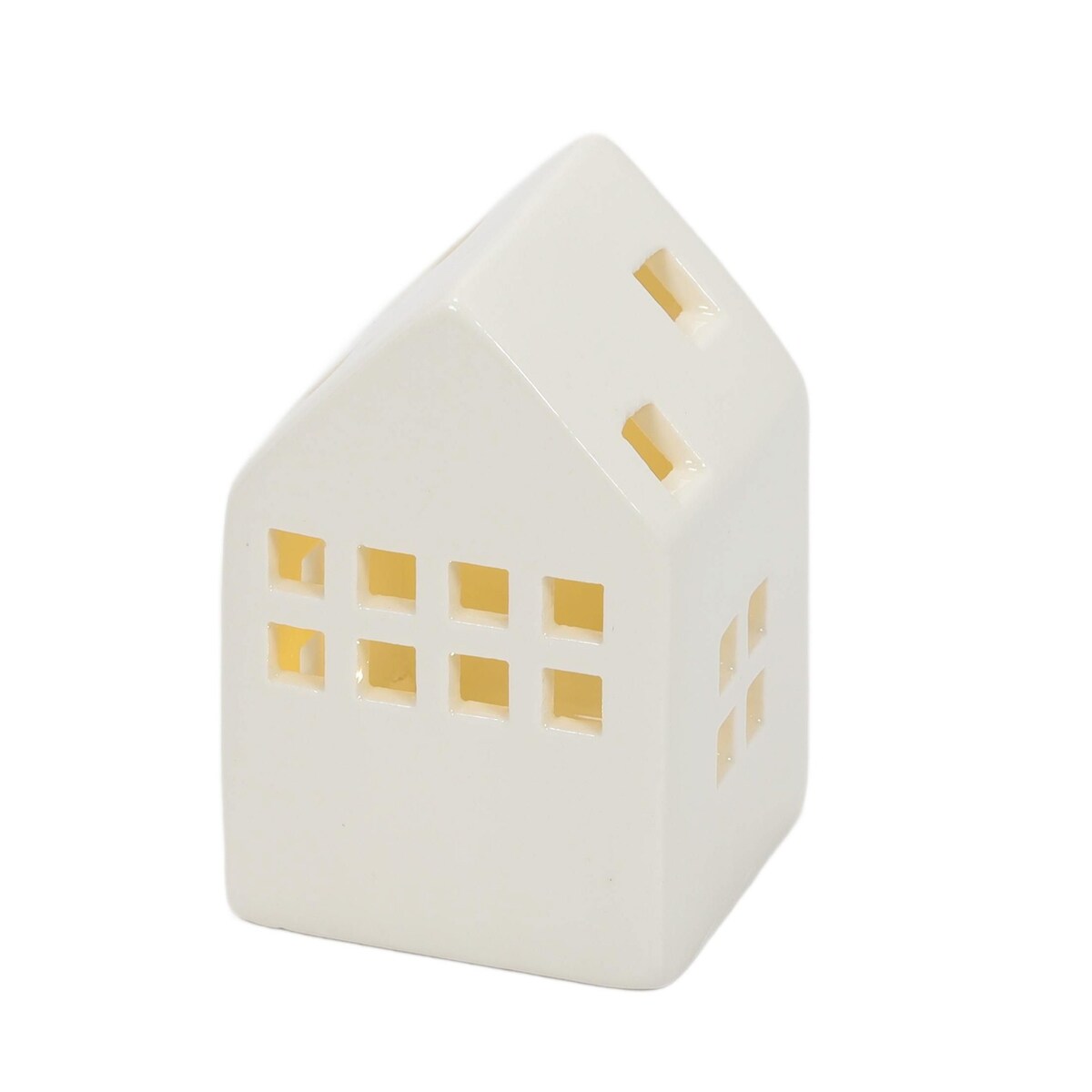 Dekoracja - 3 domki ceramiczne LED 9,5/13,8/11,5 cm SCONE