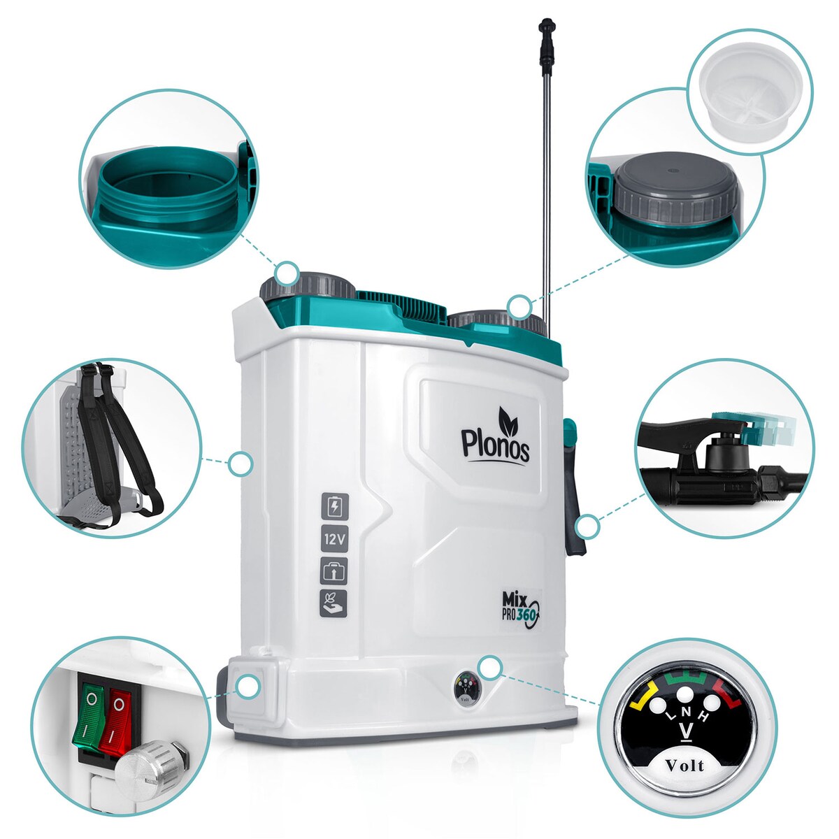 Opryskiwacz akumulatorowy Plonos PL-603 plecakowy elektryczny 16L 460300