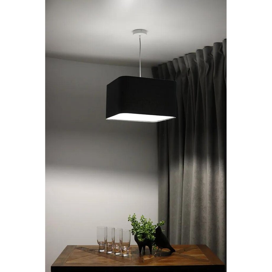 Lampa wisząca KWADRO LEN 006-40w25 grafitowa/szara