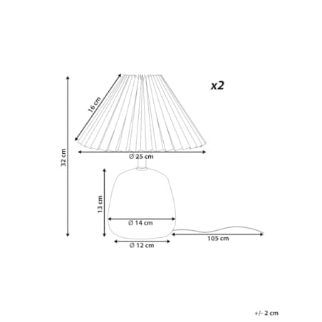Zestaw 2 lampek nocnych ceramicznych czarny ZEYI