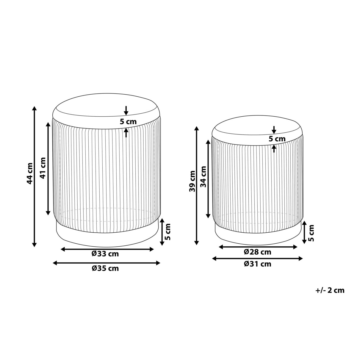 Zestaw 2 pufów ze schowkiem niebieski MIRAMAR