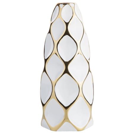 Wazon na kwiaty ceramiczny biały AVILA