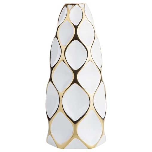 Wazon na kwiaty ceramiczny biały AVILA