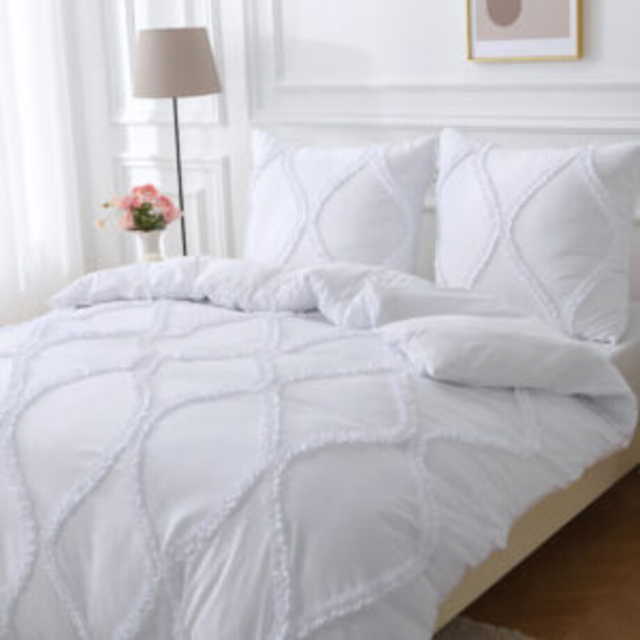 pościel "royal" 200x220 cm mikrofibra biała