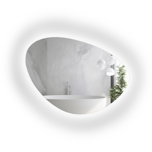 Lustro łazienkowe o nieregularnym kształcie z podświetleniem - OBSYDIAN LED