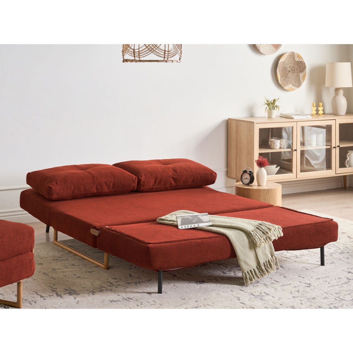 Sofa rozkładana dla 3 osób JERSLEV Czerwony