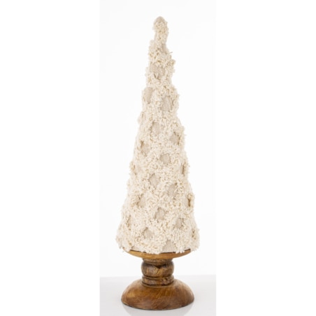 Figurka choinka 40x12x12 cm FAZIO beżowa niska