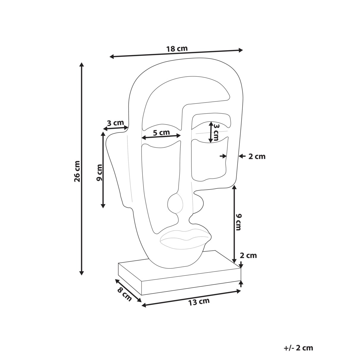 Figurka dekoracyjna Twarz MOSKO Metal Złoty