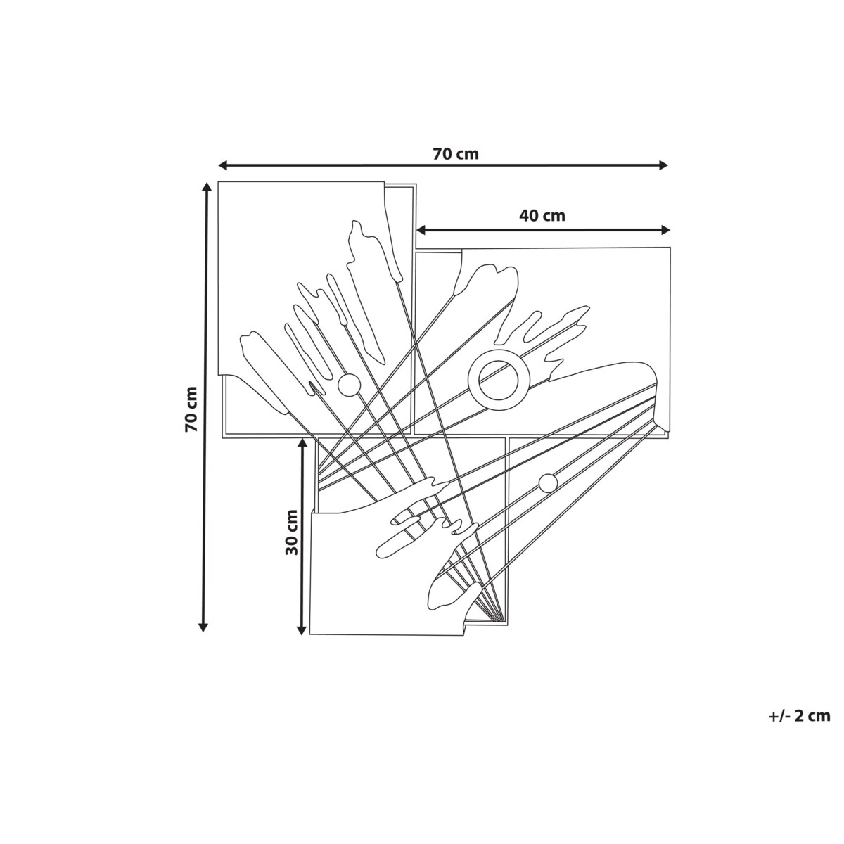 Dekoracja ścienna BALBRIGGAN Metal 70 cm Kolorowy