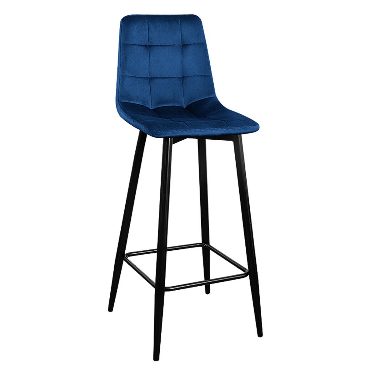 Hoker do wyspy welurowy granatowy z podnóżkiem