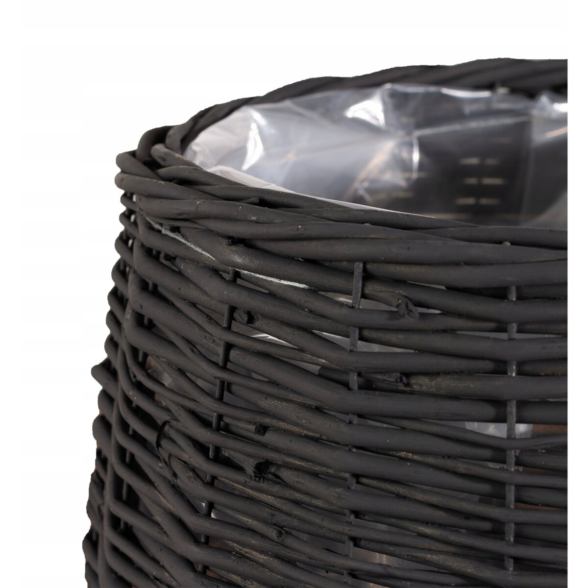 DONICZKA KOSZ CZARNA wiklinowa duża czarna osłonka ogrodowa 2 szt.