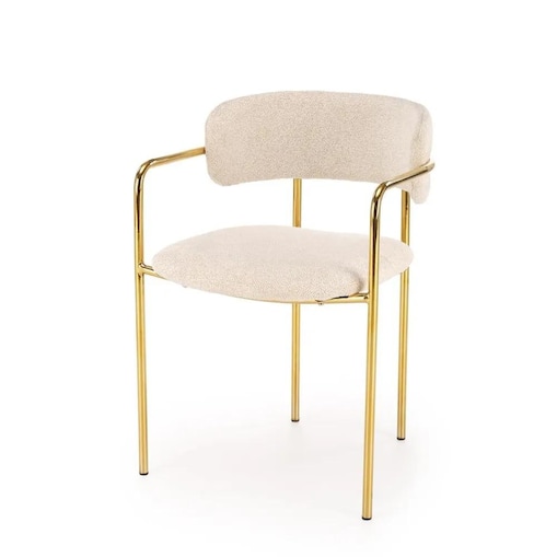 Krzesło tapicerowane K537 kremowe/złote