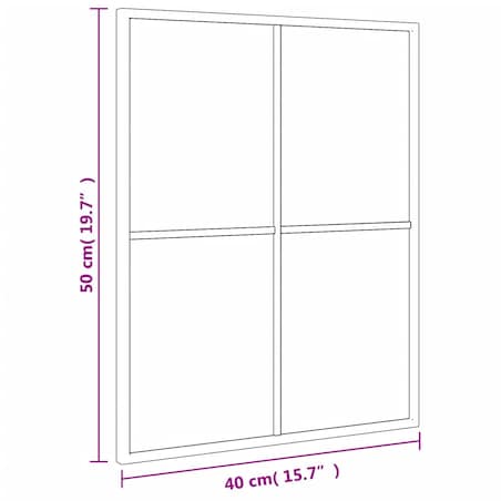 vidaXL Lustro ścienne, czarne, 40x50 cm, prostokątne, żelazo