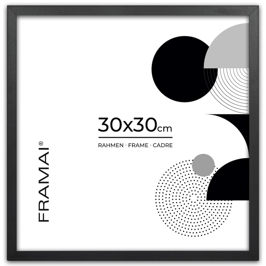 Ramka na zdjęcia 30x30 cm czarna rama MDF z plexi do powieszenia poziom pion klasyczna ramka kwadratowa