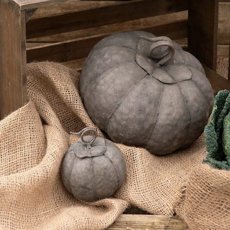 FIGURKA DYNIA METALOWA LOFT MAŁA 10cm dekoracja na Halloween Jesień brązowa