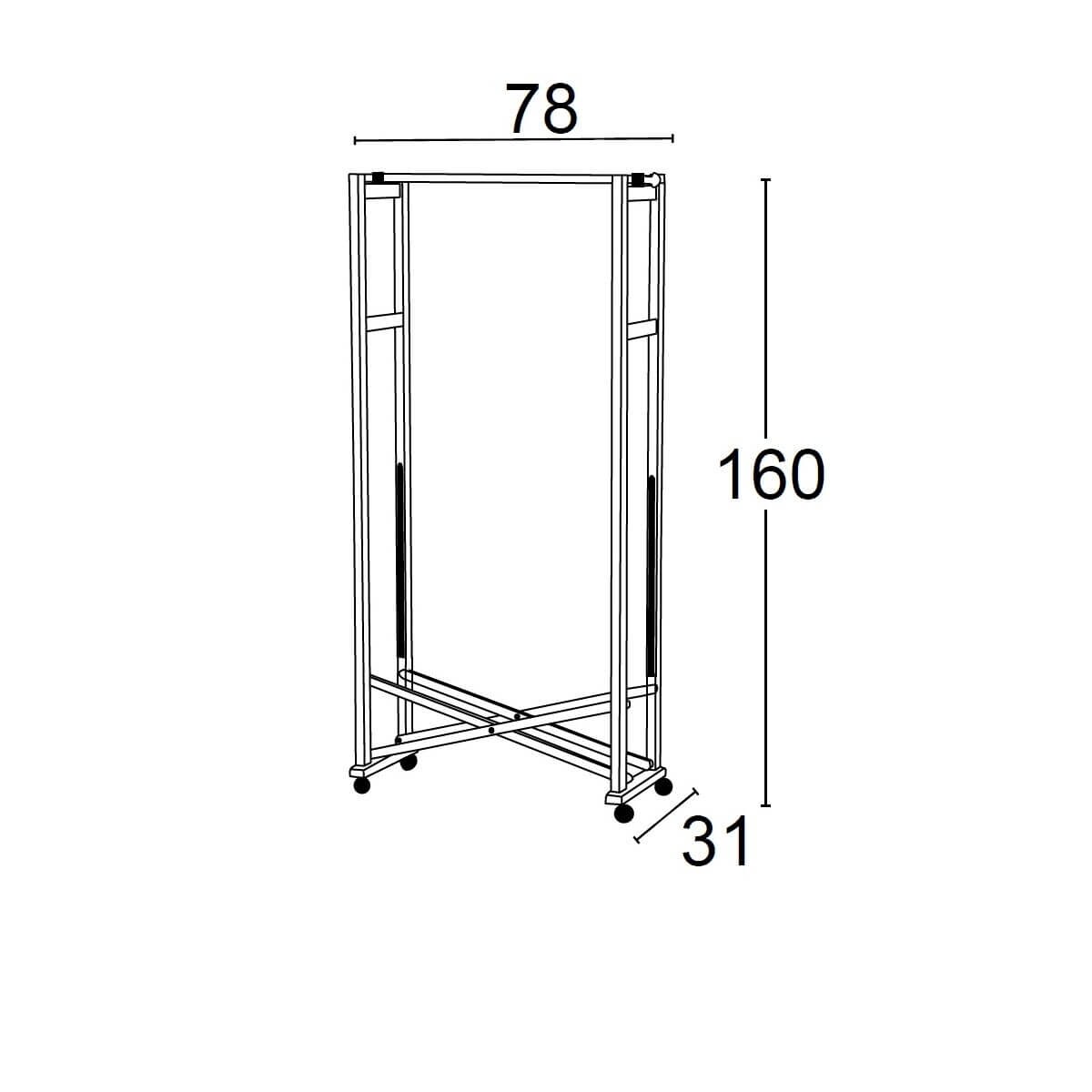 ARREDAMENTI GIULIUS Stojak na ubrania Giulius - 78 x 31 cm, Brązowy
