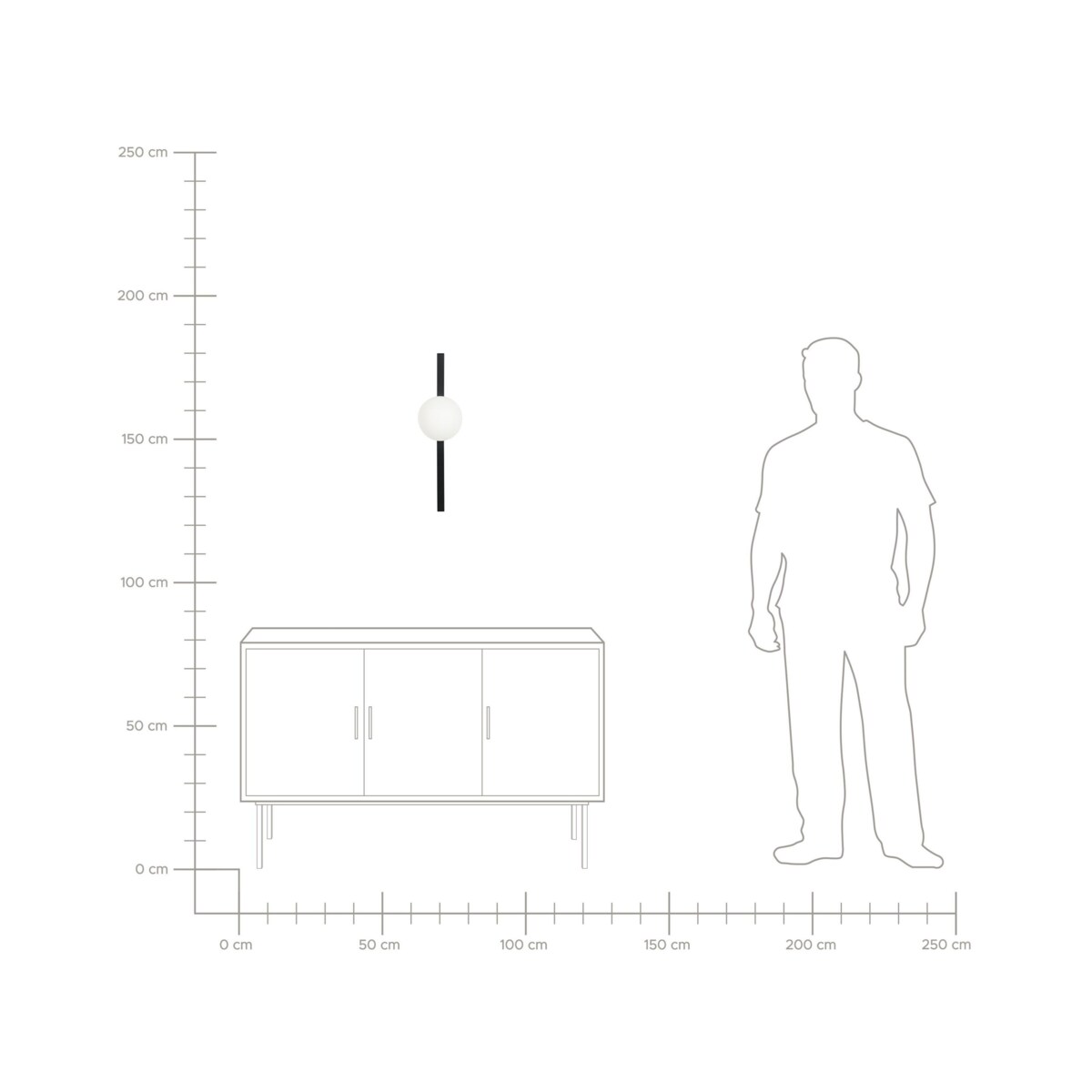 Lampa ścienna 1-punktowa metalowa czarna ISABELLA