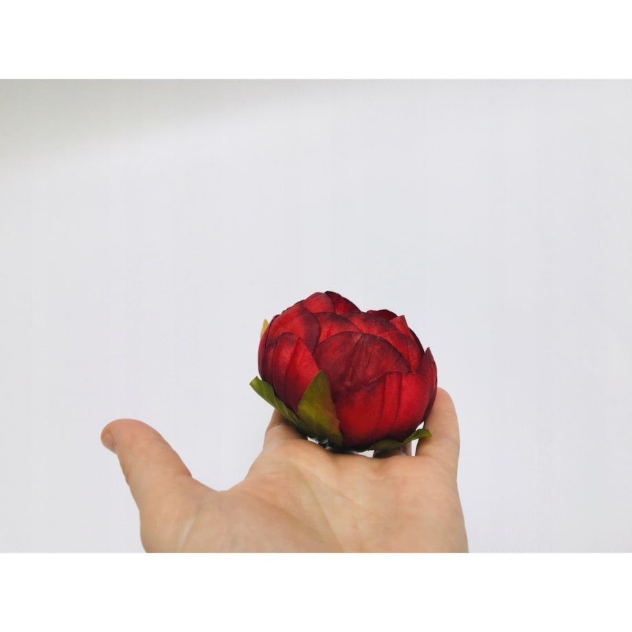KWIATY sztuczne piwonia czerwona główka wyrobowa do stroika kompozycji