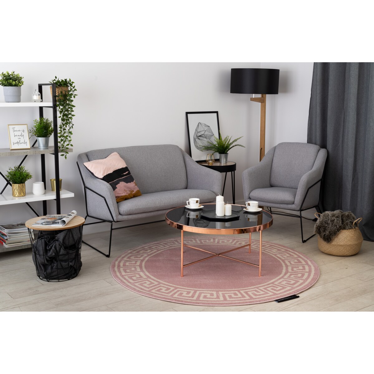 Dywan HAMPTON Grecos koło róż koło 160 cm