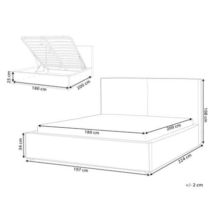 Łóżko z pojemnikiem boucle 180 x 200 cm ciemnozielone MOISSAC