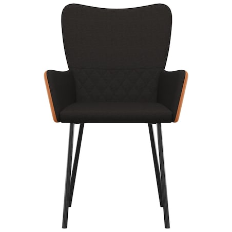 vidaXL Krzesła stołowe, 2 szt., czarne, tkanina i sztuczna skóra