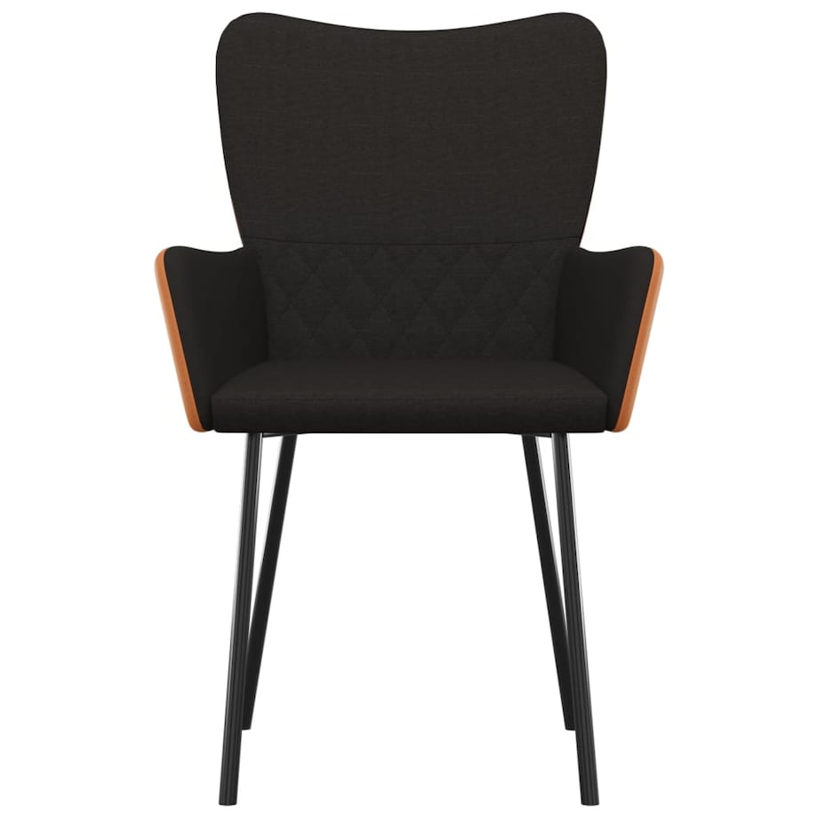 vidaXL Krzesła stołowe, 2 szt., czarne, tkanina i sztuczna skóra