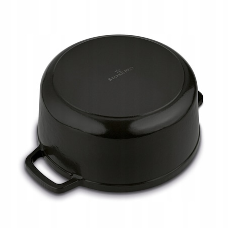 Gęsiarka żeliwna emaliowana brytfanna garnek 5 L okrągła czarna na święta