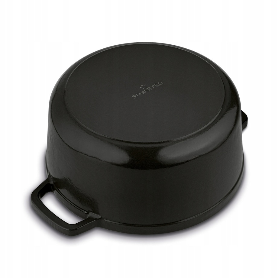 Gęsiarka żeliwna emaliowana brytfanna garnek 5 L okrągła czarna na święta