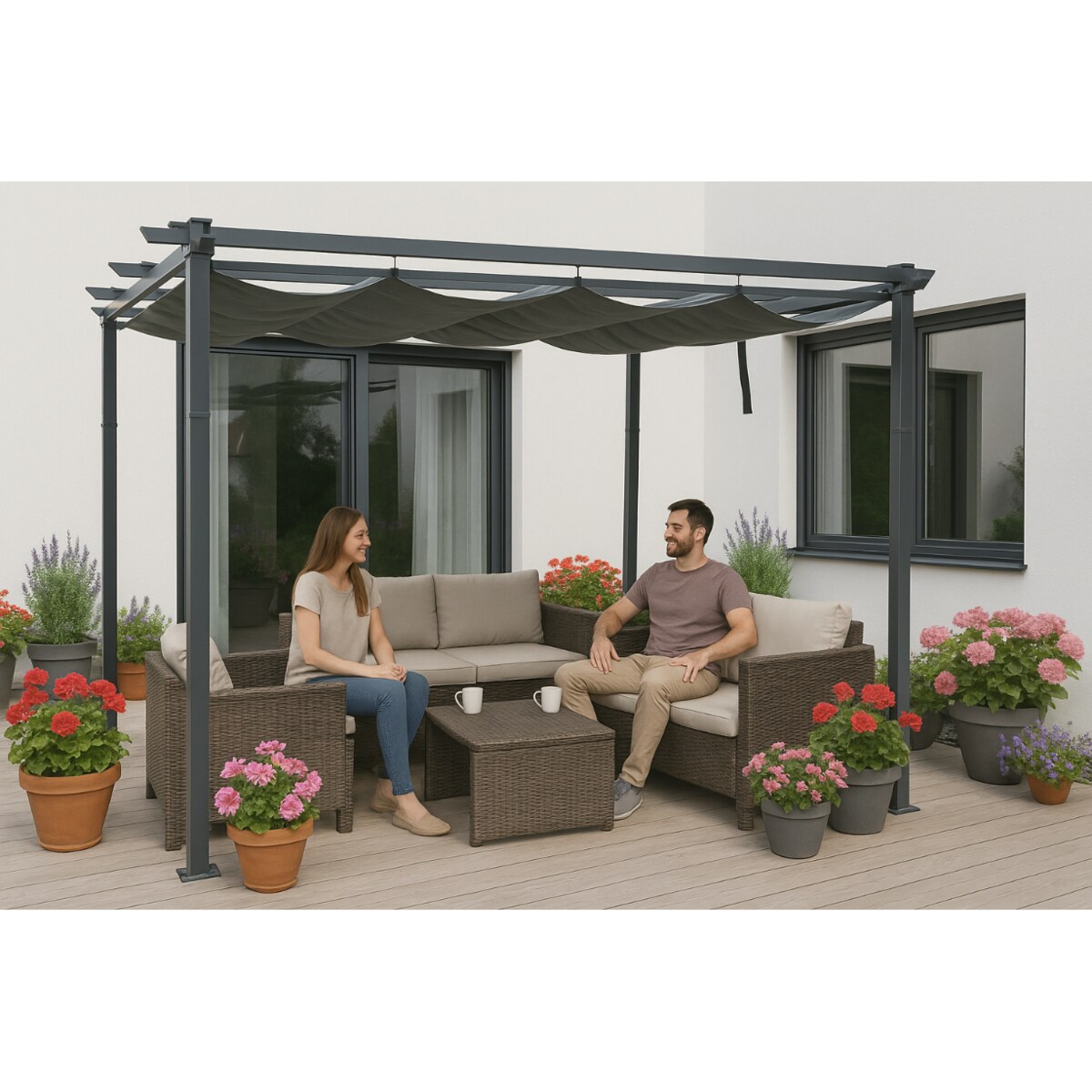 Pergola Tarasowa Altana Z Zadaszeniem Pawilon 3X4M Ogród