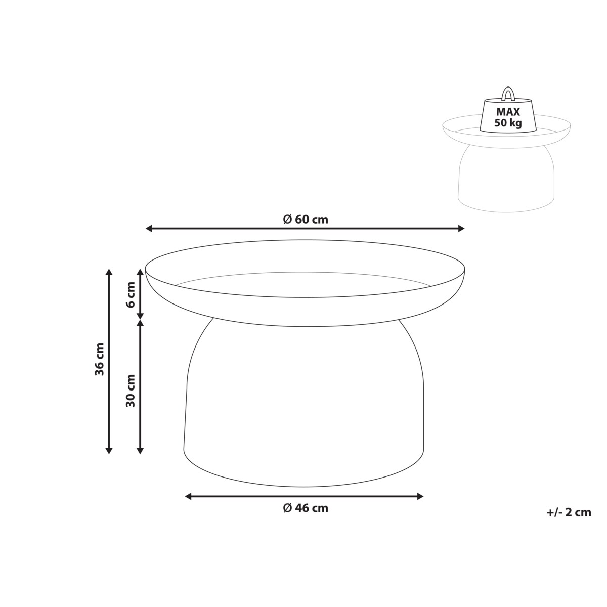 Stolik kawowy TORRENS Metal Pastelowy róż