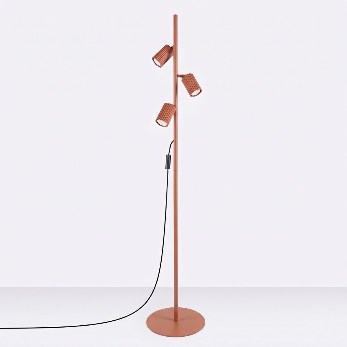 Lampa podłogowa KARBON 3 ochra czerwona