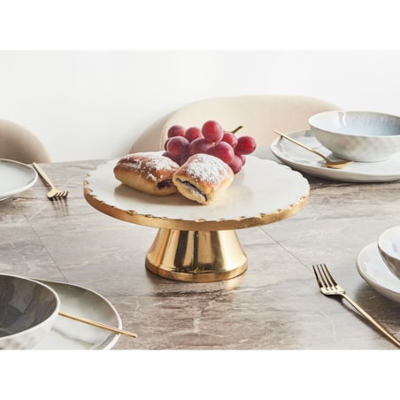 Patera marmurowa złoto-biała GREWENA