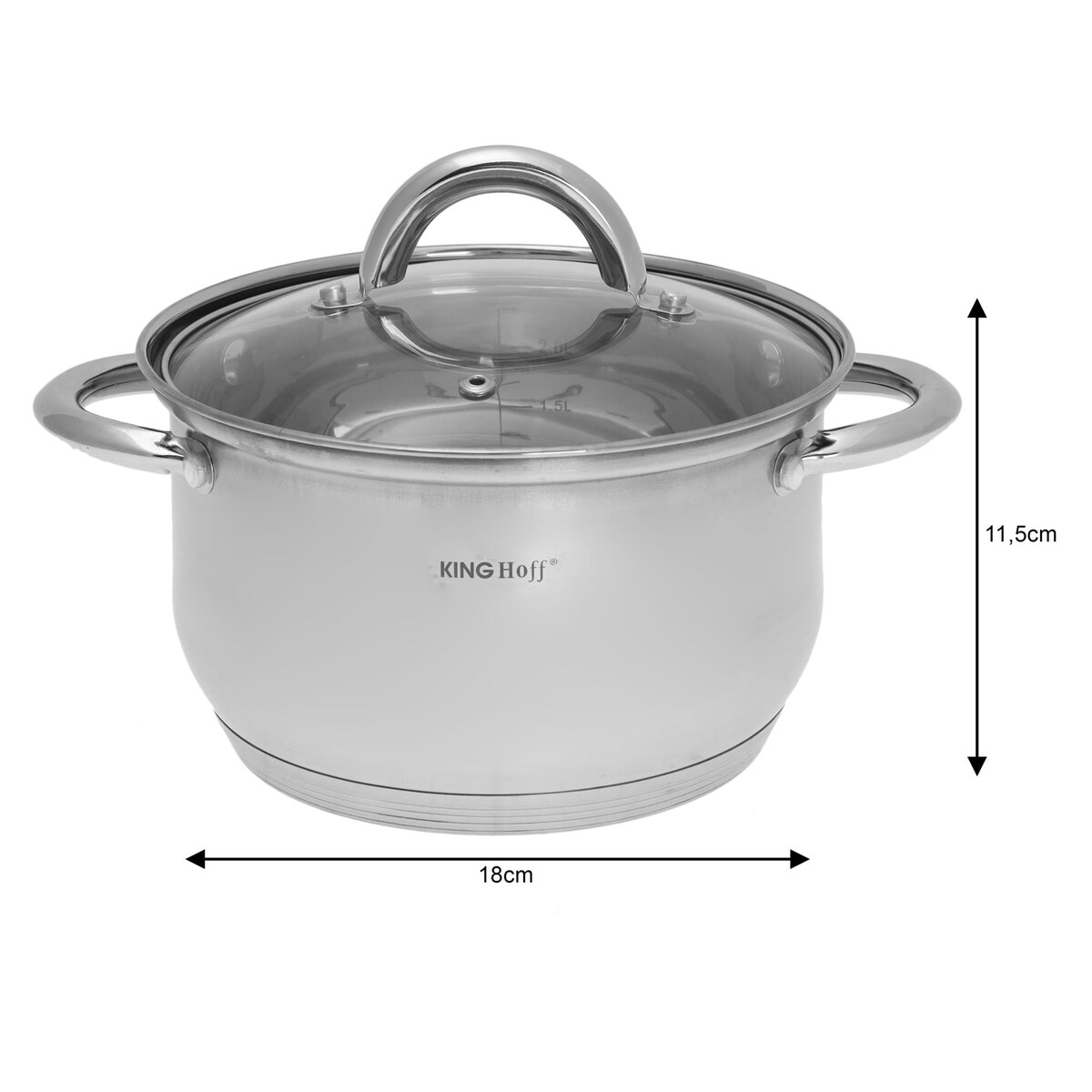 Zestaw garnków stalowych 12 ele. garnki na indukcję komplet Silver marble KINGHOFF