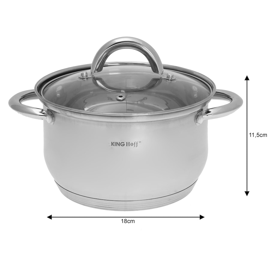 Zestaw garnków stalowych 12 ele. garnki na indukcję komplet Silver marble KINGHOFF