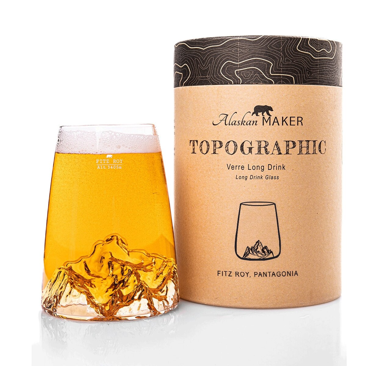 Szklanka Long Drink - Topographic - Fitz Roy