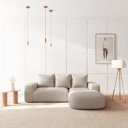 Monce Sofa narożna prawa beżowa