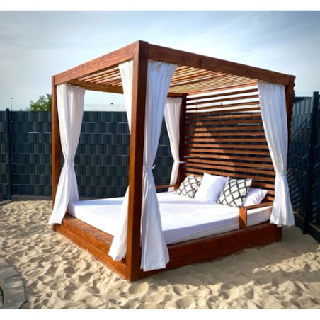 Zasłony na taras ogrodowe balkon beżowe 140x250 taśma tunel