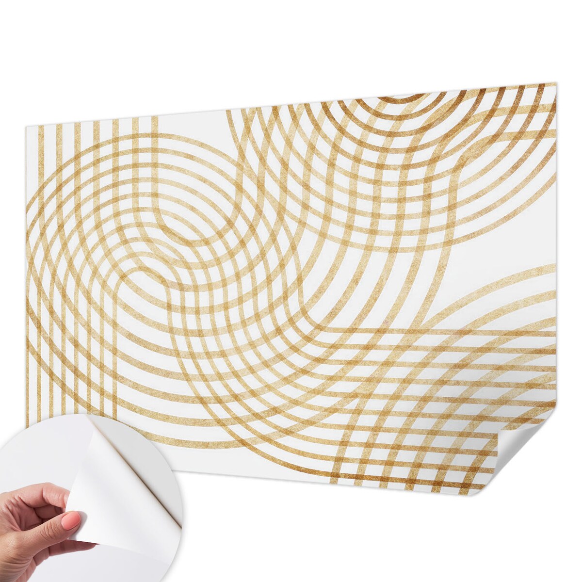 Fototapeta samoprzylepna 104x70 cm - Geometryczne sploty, tapeta ścienna biała